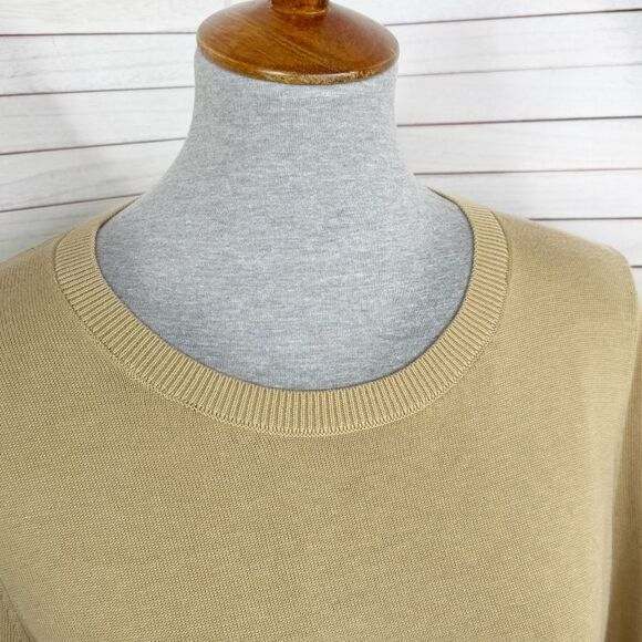 Talbots Zebra Head Crewneck Pullover Knit Top Sweater Tan Petite Large - Picture 7 of 14